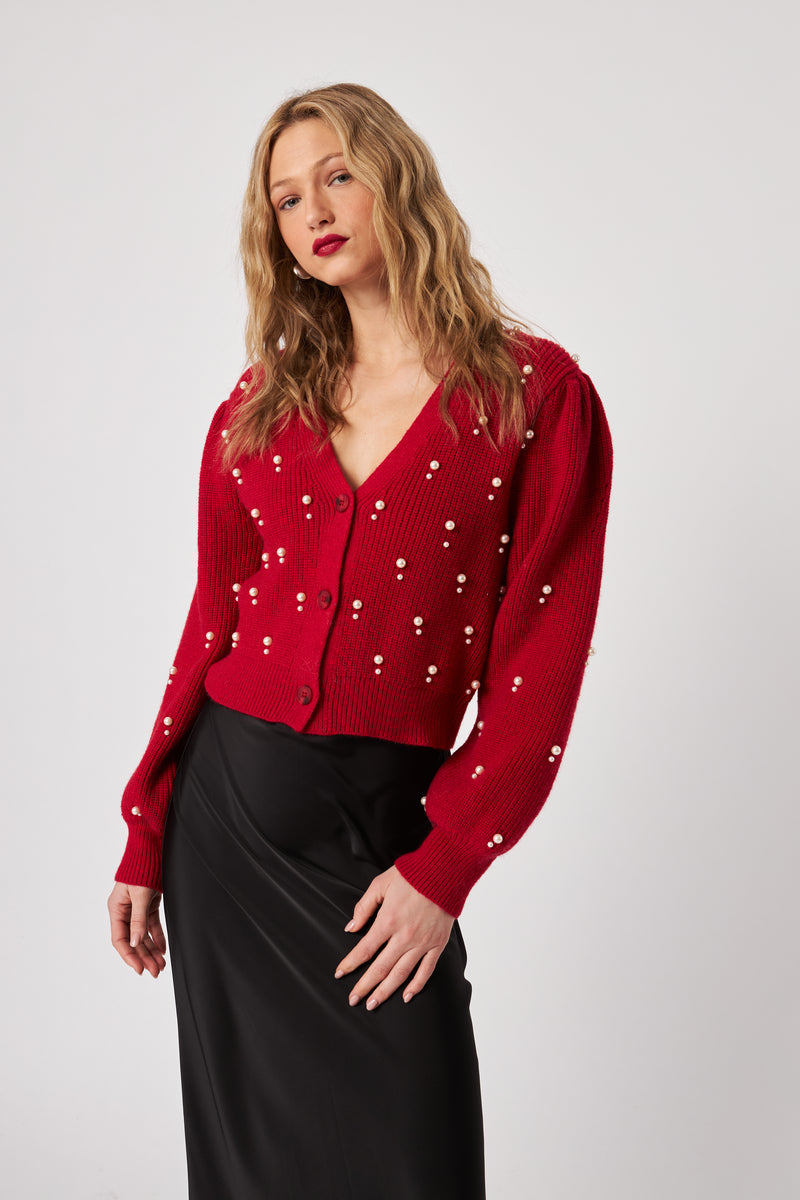Bowen Cardigan | Poinsettia