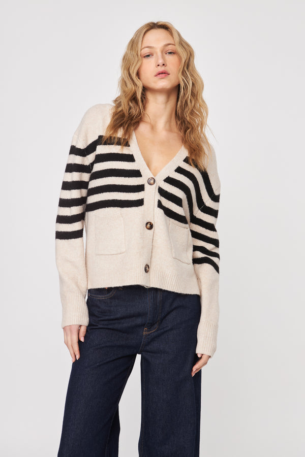 Stanley Cardigan | Nougat Stripe