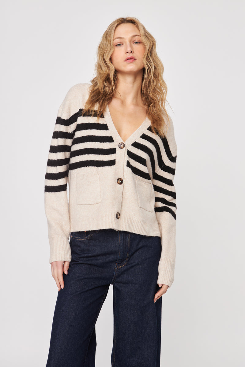 Stanley Cardigan | Nougat Stripe