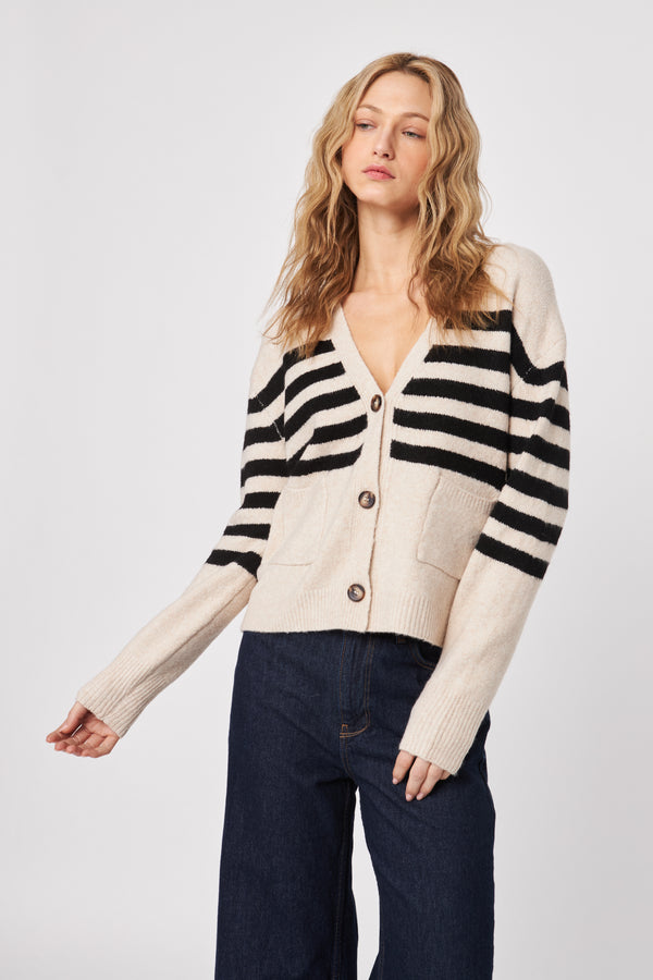 Stanley Cardigan | Nougat Stripe