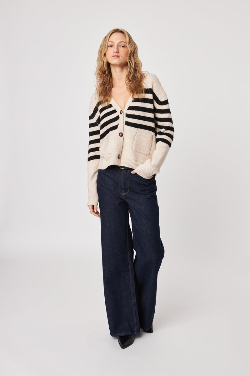 Stanley Cardigan | Nougat Stripe
