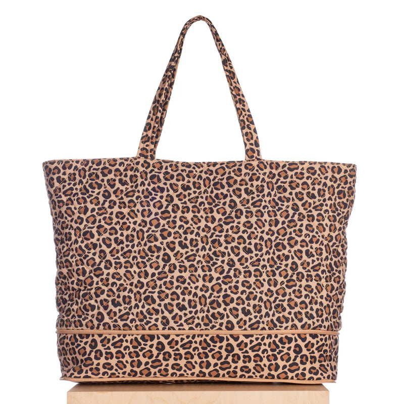 Quilted Expandable Tote | Leopard