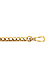 Gold chain with a clasp on a white background
