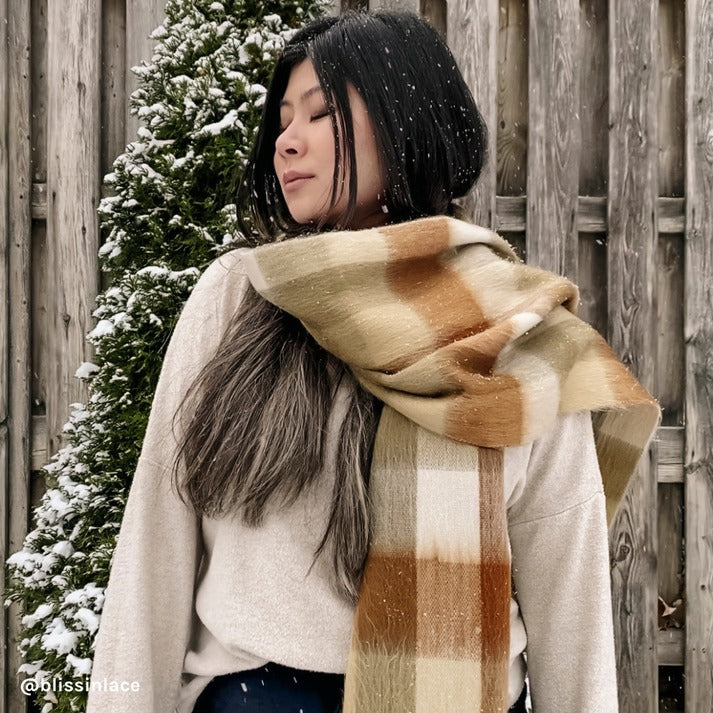 Alpaca Throw | Cinnamon Check