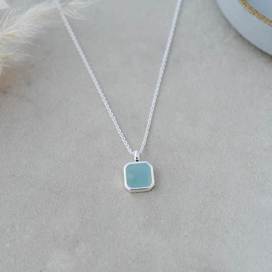 Florence Necklace | Silver/Amazonite