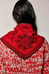 Carmen Knitted Triangle Scarf | Wine