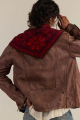 Carmen Knitted Triangle Scarf | Wine