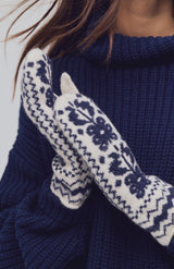 Folk Mitten | Nighttime & Ivory