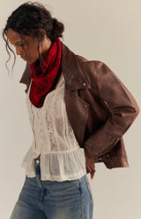 Carmen Knitted Triangle Scarf | Wine