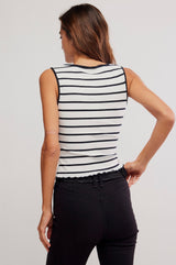 Tilly Striped Tank | Black/White Combo