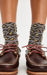 Floral Jacquard Trouser Sock | Brown