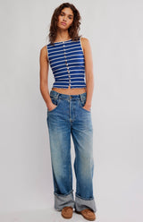 Tilly Striped Tank | Navy Combo