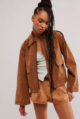 Blair Vegan Suede Jacket | Caramel Cafe