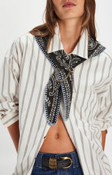 Carmen Knitted Triangle Scarf | Angel White