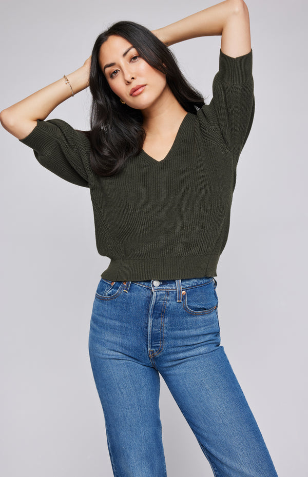 Phoebe Pullover | Olive - FINAL SALE