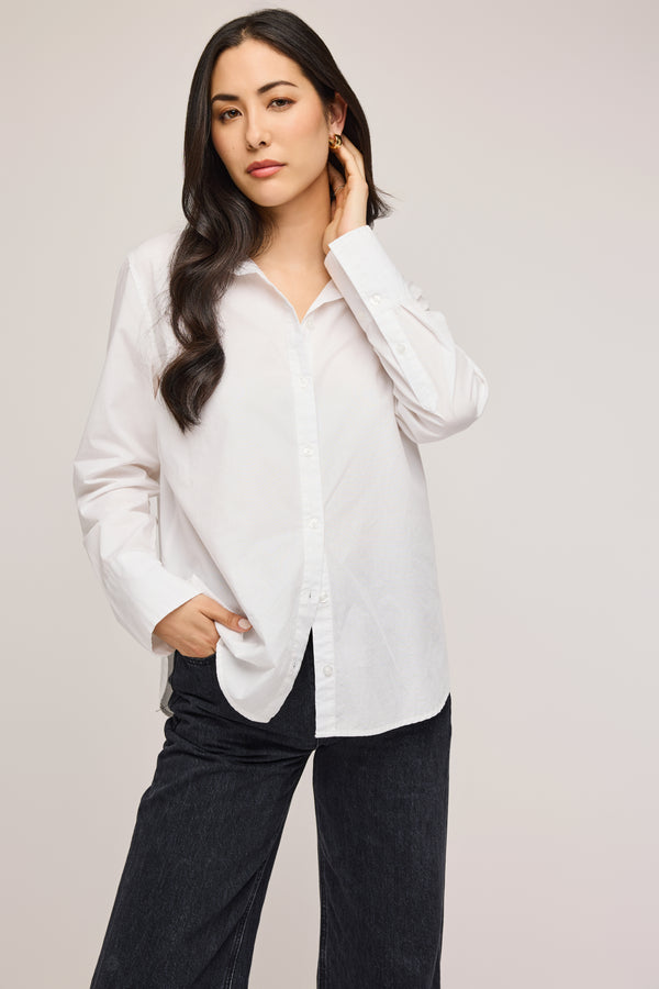 Valencia Button Down Top | White - FINAL SALE