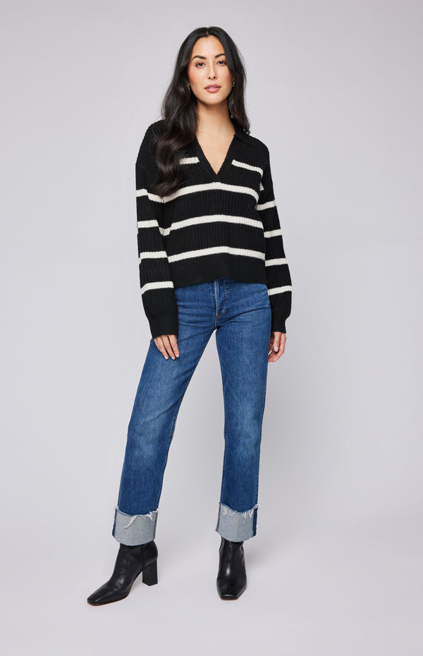 Beckett Pullover | Black Stripe - FINAL SALE