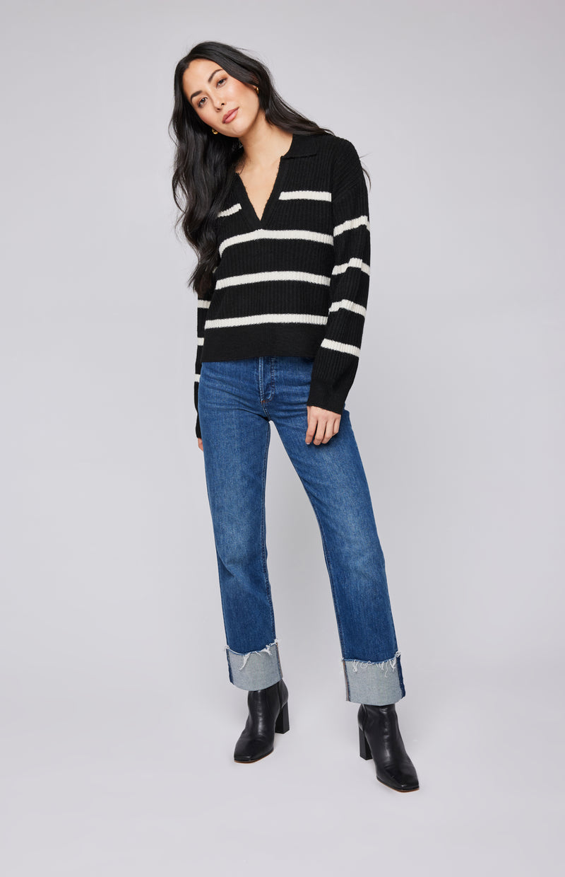 Beckett Pullover | Black Stripe