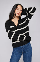 Beckett Pullover | Black Stripe