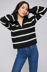 Beckett Pullover | Black Stripe