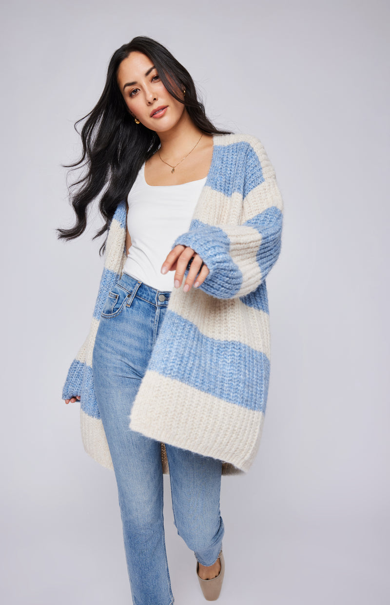 Enid Cardigan | Sky Stripe