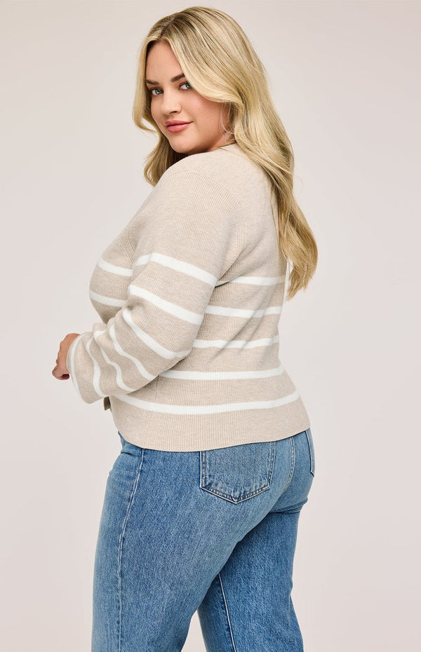 Eden Cardigan | Heather Oat Stripe