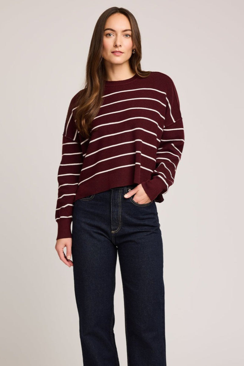 Echo Pullover | Merlot Stripe