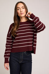 Echo Pullover | Merlot Stripe