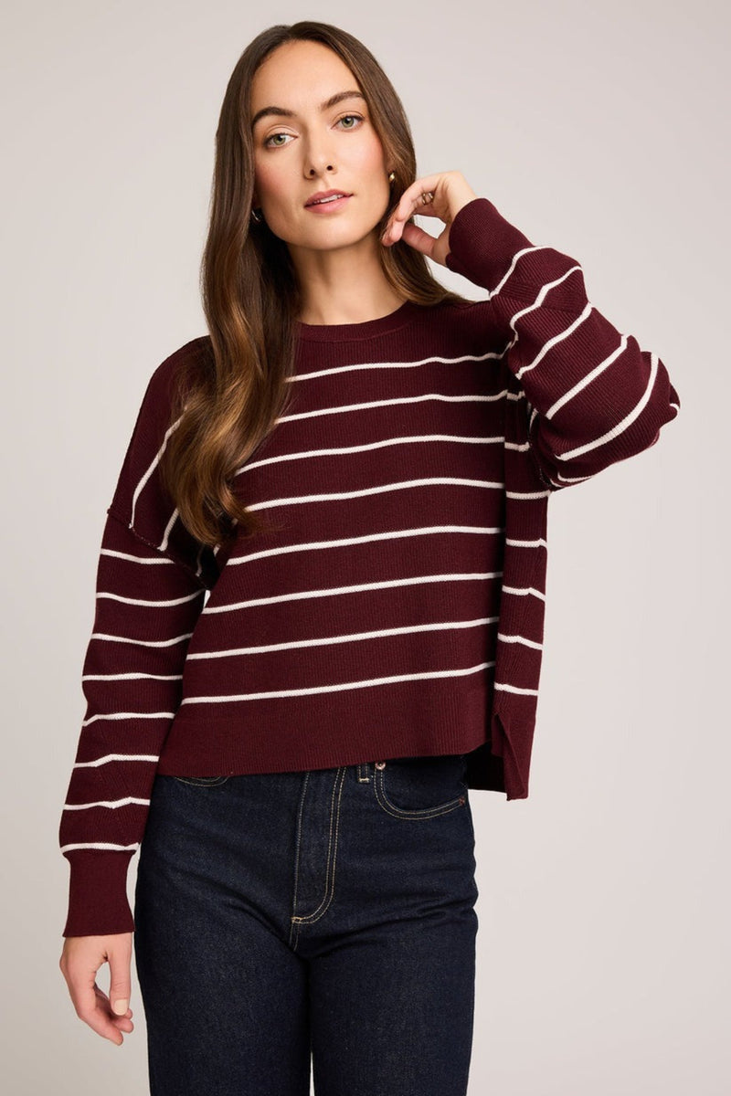 Echo Pullover | Merlot Stripe