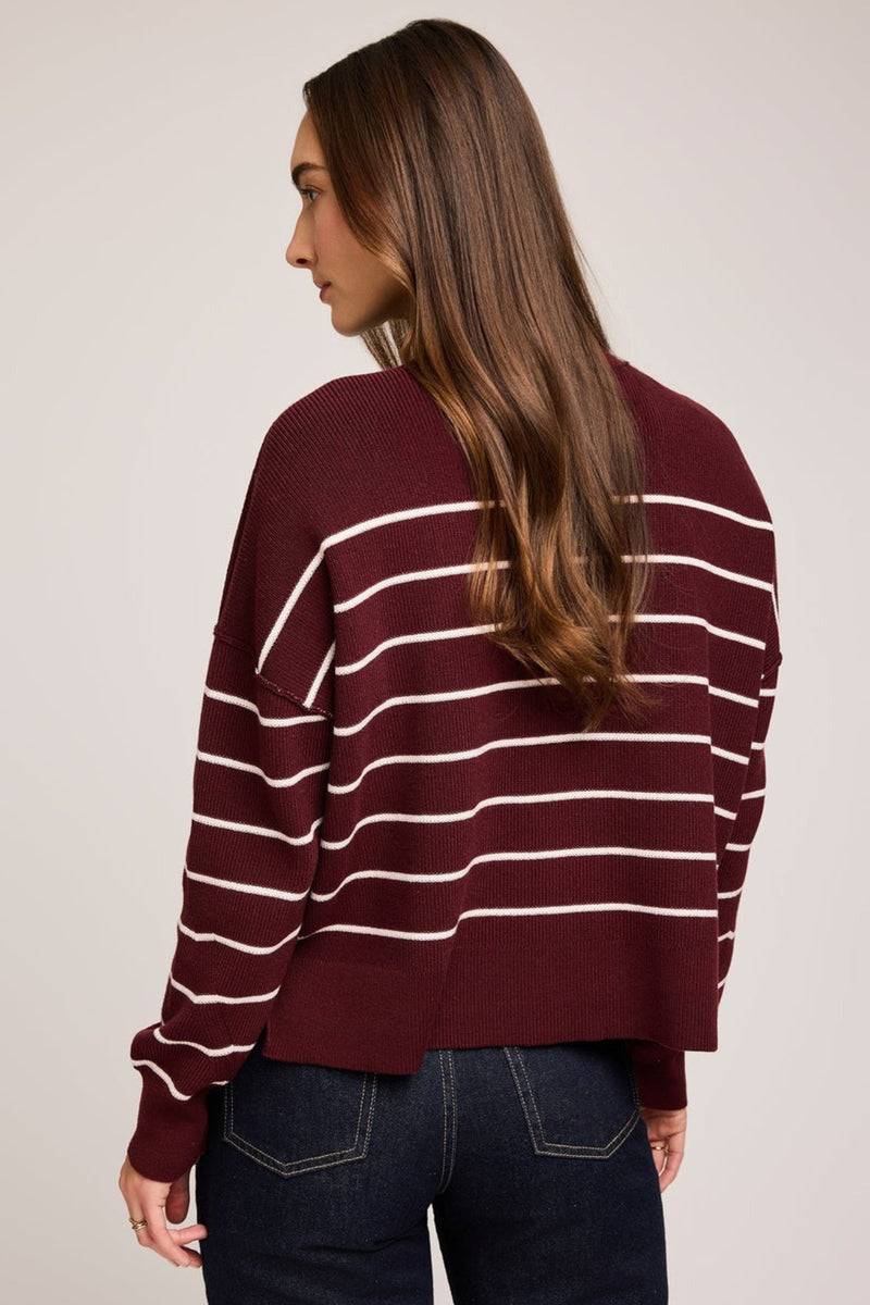 Echo Pullover | Merlot Stripe