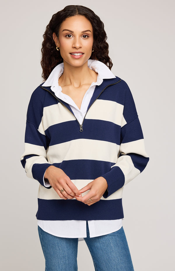 Idris Pullover | Navy Stripe