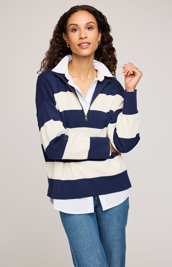 Idris Pullover | Navy Stripe
