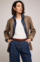 Sapphira Jacket | Chocolate Glencheck
