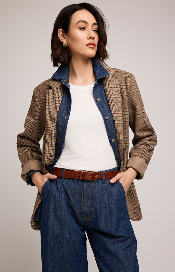 Sapphira Jacket | Chocolate Glencheck