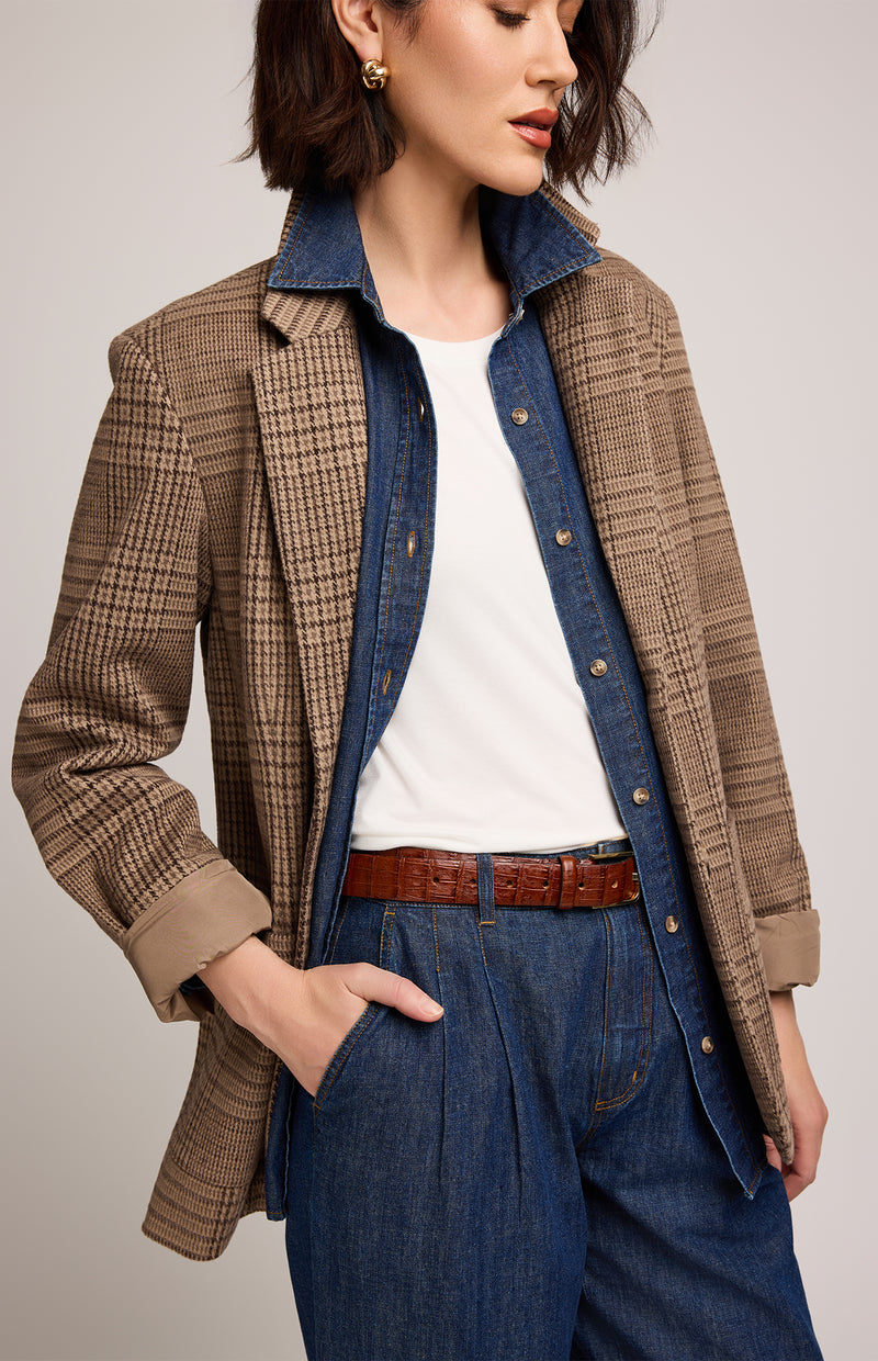 Sapphira Jacket | Chocolate Glencheck