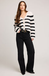Melanie Cardigan | Black Stripe