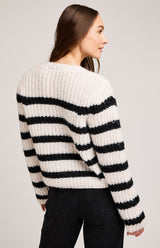 Melanie Cardigan | Black Stripe