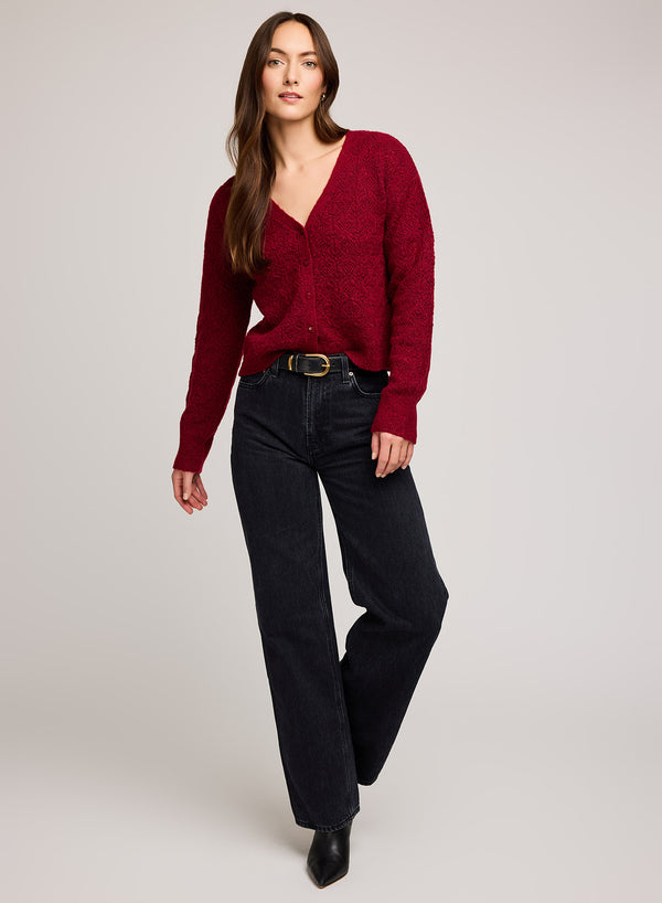 Lila Cardigan | Heather Crimson