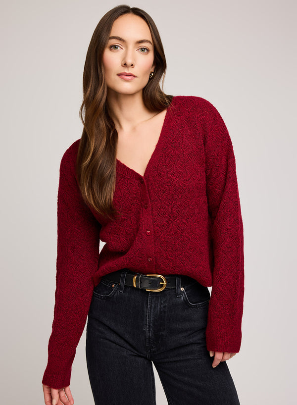 Lila Cardigan | Heather Crimson