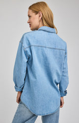 Whitney Button Down Top | Light Wash