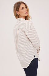 Orlando Button Down Top | Cream Stripe