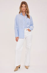 Orlando Button Down Top | Sky Stripe