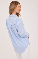 Orlando Button Down Top | Sky Stripe