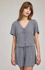 Becca Blouse | Navy Gingham