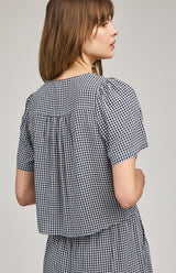 Becca Blouse | Navy Gingham