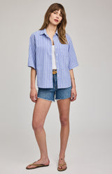 Blaire Button Down Shirt | Ocean Stripe