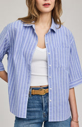 Blaire Button Down Shirt | Ocean Stripe