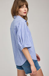 Blaire Button Down Shirt | Ocean Stripe