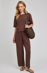 Gemini Linen Top | Espresso