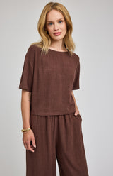 Gemini Linen Top | Espresso